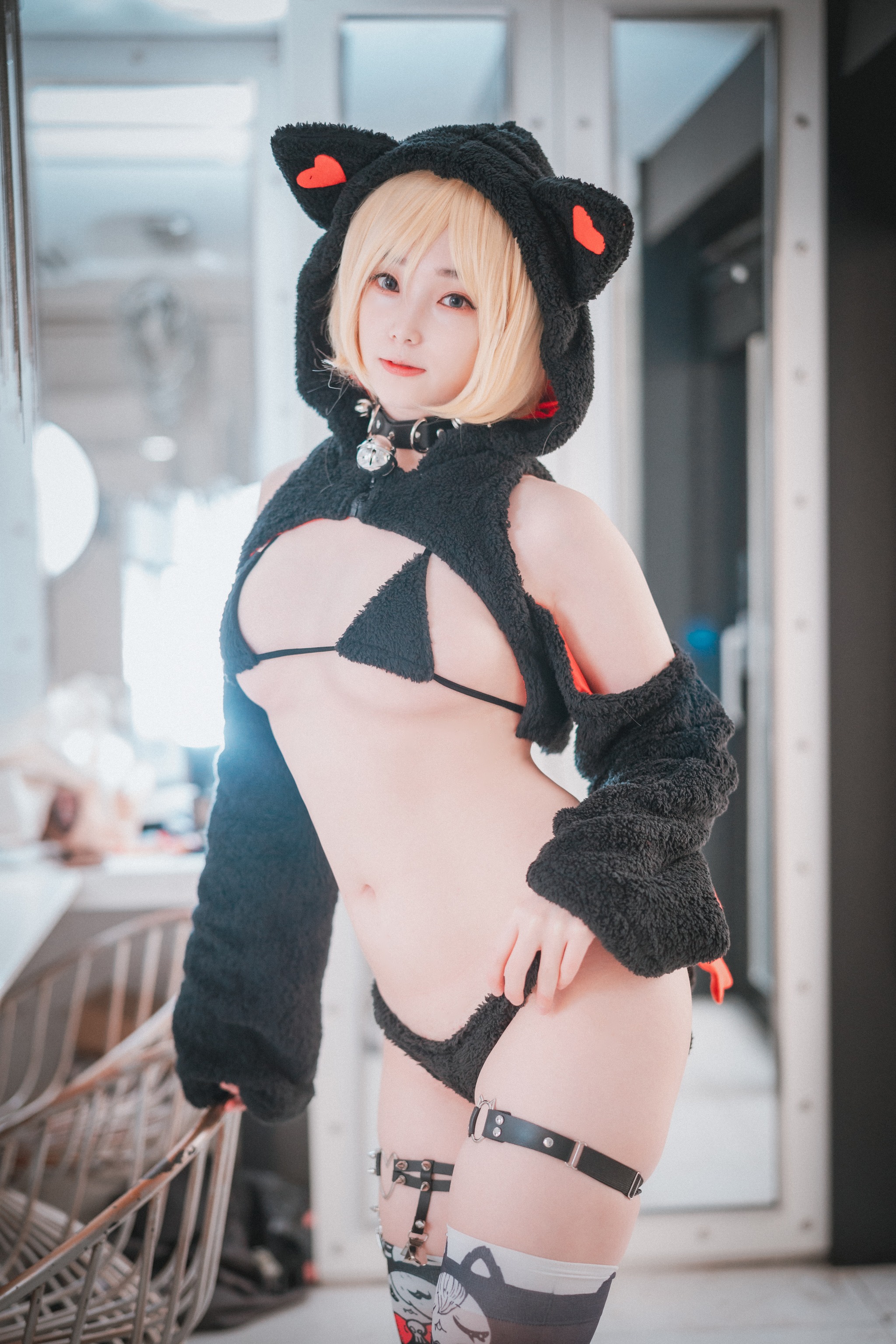 图片[1]-Bambi – NO.067 DJAWA Naughty Black Cat [100P]-XikXak